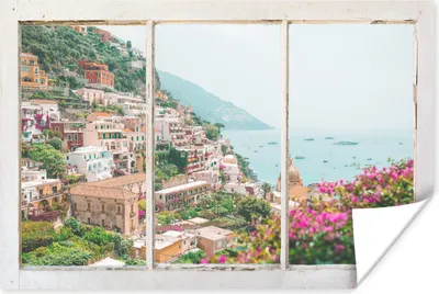 Produktbild von MuchoWow® Poster Aussicht - Meer - Berge 60x40 cm - Schlafzimmerdekoration