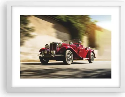 Produktbild von Gerahmtes Poster - Weißer Rahmen - Mg Rot Auto - 40x30 cm - Wand Bild - Wanddeko - Wandbilder - Kunstposter - Wandposter - Bilderrahmen - Bilder - Kunstdruck - Wandbild - P2WAA40x30-4364