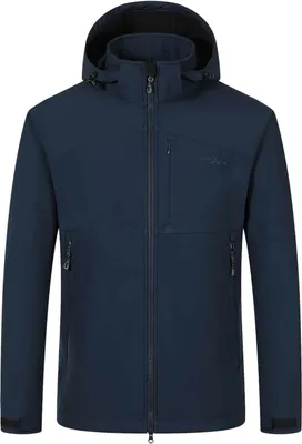 Produktbild von Blue Wave Herren Softshelljacke Mads mit Fleecefutter - Jacke mit angeschnittener Kapuze in Marine Größe M