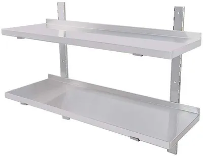 Zdjęcie produktu dla Półka ścienna ze stali nierdzewnej – półka nośna – 1 sztuka – 2 poziomy – 80 x 30 x 40 cm