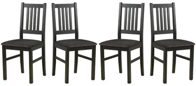 Zdjęcie produktu dla ESSZIMMERSTUHL - Zestaw 4 krzeseł Bos 1, kolor czarny, styl Riviera, wysokość 97 cm
