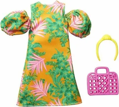 Produktbild von Barbie Fashionistas Moden-Sortiment mit Puppenkleidern, 1Outfit & 2Accessoires für Puppen, Puppenzubehörset, 3 Jahr(e), 10 g