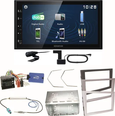 Produktbild von Kenwood DMX129DAB DAB+ Bluetooth Einbauset für Opel Vectra C Meriva Vivaro Combo