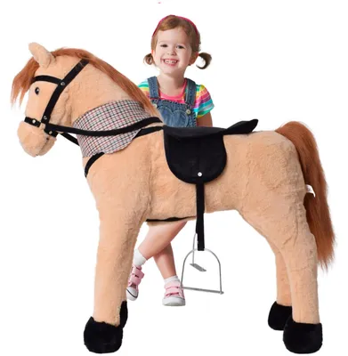 Produktbild von TE-Trend Reitpferd 70 cm Spielzeug Schaukelpferd Pferd zum Draufsitzen Stehpferd