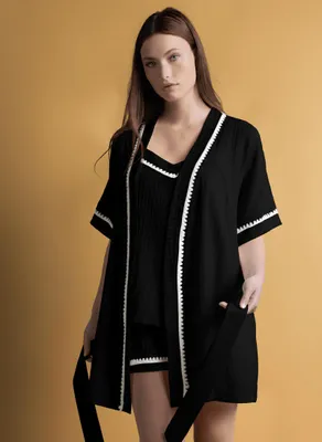 Produktbild von r Bademantel für Damen (Schwarz) – M