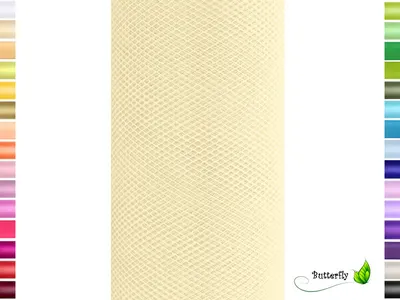 Produktbild von 9m Rolle Tüll 15cm, Farbauswahl:creme / hellcreme 820