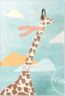 Produktbild von TPFLiving Kunstdruck LW-1309 (OHNE RAHMEN) Poster - Leinwand - Wandbild - Hochauflösender Giclée-Druck, langlebig und hochwertig - Mond Luftballon, Heißluftballon, Hase, Giraffe-  - Größe: 50x70cm