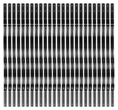 Produktbild von Deckbaluster, 50er-Pack Aluminium Deckspindeln, 32,25"x1" Wellenbogen Baluster mit Schrauben, Metallbaluster für Treppen, Deck- und Treppengeländer, mattschwarz