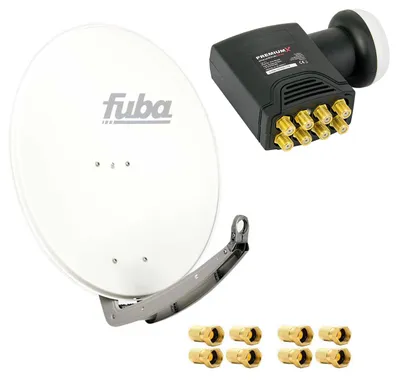 Produktbild von Fuba DAA 780 W Satellitenantenne Aluminium in Weiss HDTV 4K DELUXE Octo LNB Sat