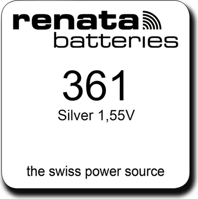 Zdjęcie produktu dla Renata Watch 361 Bateria do zegarka SR721W 0% Mercury 1.55 V Bateria 1er Blister 361