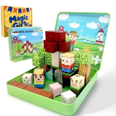 Magnetische Bausteine, 49-tlg., STEM-Spielzeug, bunt, für Erwachsene
