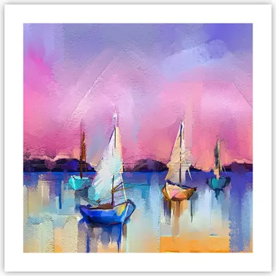 Produktbild von Poster - Poster ohne Rahmen - Segelboot See - 50x50 cm - Wand Bild - Wanddeko - Wandbilder - Kunstposter - Wandposter - Bilder - Kunstdruck - Wanddekoration - Wandbild - P2XAC50x50-4099