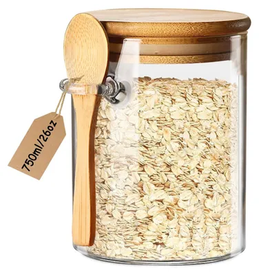 Produktbild von Omgoods – Luftdichte Glasbehälter mit Deckel und Löffel, 750 ml