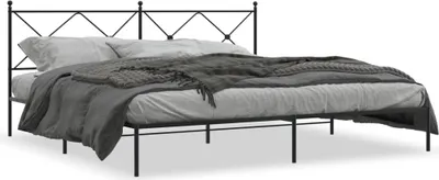 Obrázek produktu pro vidaXL Postel s čelem kovová černá 200x200 cm