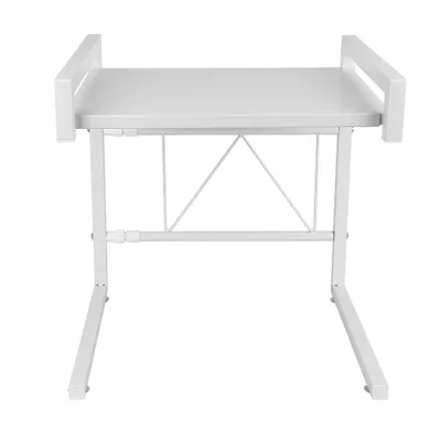 Produktbild von Erweiterbares Mikrowellen Regal 2-stufiges Mikrowellenofen Rack Mikrowellenhalter Organizer Küchenregale mit 3 Hacken Weiß