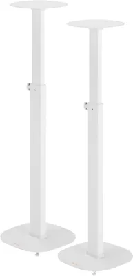 Immagine prodotto di Supporti per altoparlanti - Coppia di supporti da pavimento - Posizionamento ottimale - Regolabili in altezza - Fino a 117 cm - Bianco