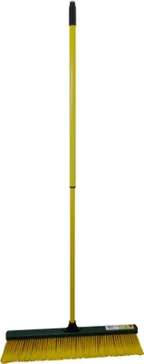 Produktbild von Steuber Krallenbesen mit Teleskopstiel, Kehrbreite 60 cm, Outdoor Besen mit Spezialborsten, grün-gelb