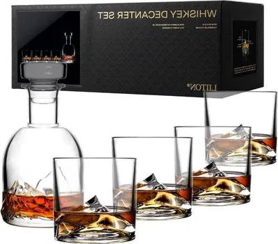 Produktbild von Kristalltasse 5-Stückiges Geschenkset für Männer mit Whisky, Gin, Bourbon und Rum