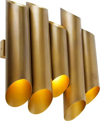 Produktbild von QAZQA - Industrie I Vintage I Industrie I Vintage I Wandleuchte Messing 10 Lichter - Whistle I Wohnzimmer I Schlafzimmer - Stahl Zylinder - LED geeignet G9