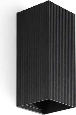 Produktbild von LUNE quadratische schwarze geriffelte Wandleuchte mit Schalter 40566