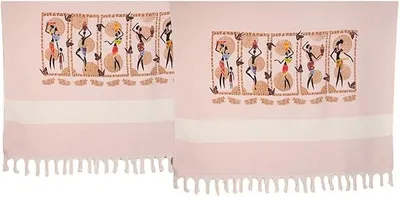 Produktbild von Großes Strandtuch 2er Set 100x180 cm, Hamamtuch aus Baumwolle Vintage, Badehandtuch Läuft nicht ein, Saunahandtuch, Hamamtuch, Strandtuch aus Baumwoll
