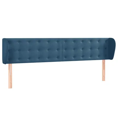 Produktbild von Kopfteil mit Ohren Dunkelblau 183x23x78/88 cm Samt