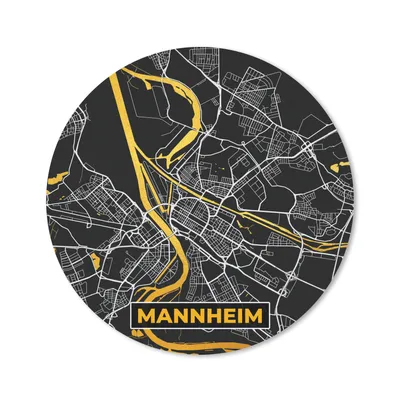 Produktbild von MuchoWow® Mauspad Mousepad Mannheim - Gold - Karte - Deutschland 20x20 cm - Mousepads - Maus Mat - Pad - Mausunterlage - Schreibtischmatte