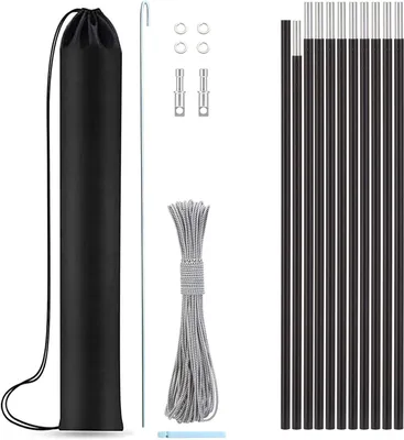 Productafbeelding van Lichtgewicht Vervangende Tentstokken voor Kamperen en Wandelen - Voorgeassembleerde 7001 T6 Tentstangreparatieset
