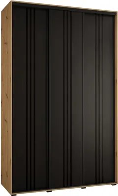 Produktbild von MEBLE KRYSPOL Davos 6 Schrank, drei Türen - 235,2x160x45 cm - Artisan Schwarz Schwarz