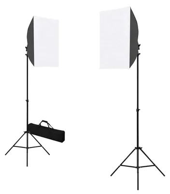 Produktbild von vidaXL Fotostudio-Set mit Softboxen und Hintergrundsystem