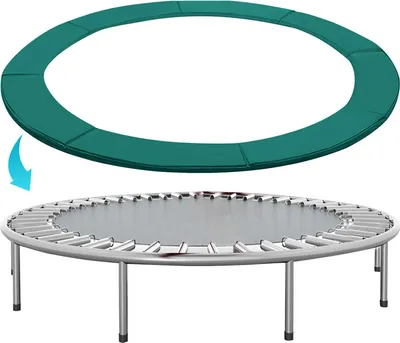 Produktbild von Trampolin Randabdeckung Ø 366cm 30cm breit 100% UV-beständig Reißfest Wetterbeständig Universell Federabdeckung Randschutz, Größe:366cm,Grün