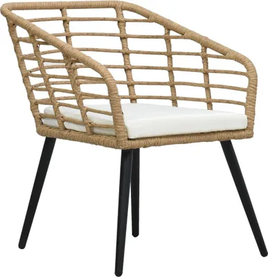 Produktbild von vidaXL Gartenstühle 2 Stk. mit Auflagen Poly Rattan Eiche