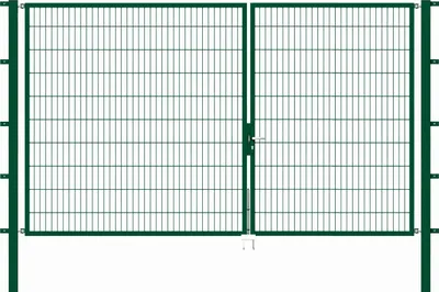 Produktbild von Alberts Doppeltor Flexo mit Zubehör, zum Einbetonieren, grün, Breite 350 cm, Höhe 200 cm