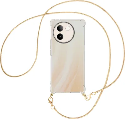 Produktbild von Handykette Backcover-Schutzhülle mit Band (Metall goldfarben) für vivo V30E 5G / V40 lite 5G - goldfarbene Snake-Kette