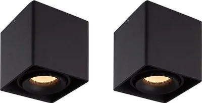 Produktbild von hoftronic LED Aufbaustrahler 2x 4W 345lm 2700K GU10 Schwarz dimmbar schwenkbar