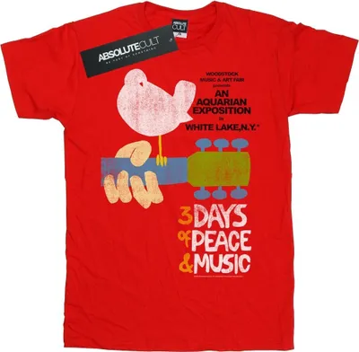 Image de Woodstock - T-shirt pour homme BI51719 (XL) (Rouge)