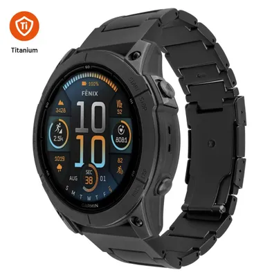 Immagine prodotto di Cinturino fisso in titanio per Garmin Fenix 8 Pro (47 mm) / 8 / E / 7 Pro / 7 / 6 Pro / 6, QuickFit 22 mm, nero