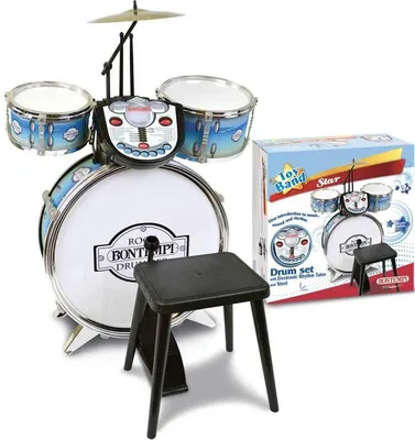 Produktbild von Bontempi Schlagzeug Spielzeug silber elektronisch mit Rhythmustrainer