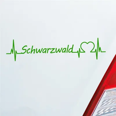 Produktbild von Auto Aufkleber Schwarzwald Puls Herzschlag mit Ferien Region Motiv 19x4 cm Hellgrün Sticker Heckscheibenaufkleber