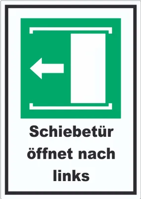 Produktbild von Schiebetür öffnet nach links Aufkleber A8 (52x74mm)