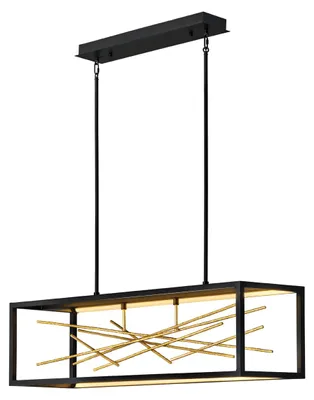 Produktbild von Elstead Styx LED Hängeleuchte 33cm Schwarz und vergoldetes Gold