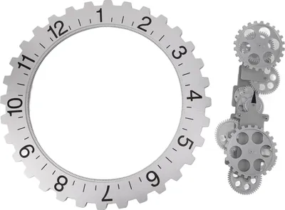 Image de 3D Moving Gear Clock Retro Large Hanging Gear Clock Rotary Mechanical Hour Wheel Wall Art Decorative Clock Silver