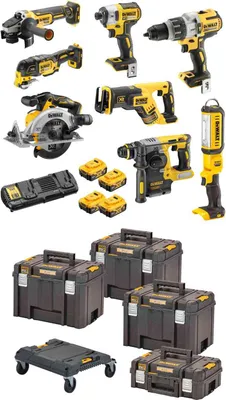 Produktbild von DEWALT 8er Akku-Kombopack 18V XR + 4 Akku + Schnellladegerät I