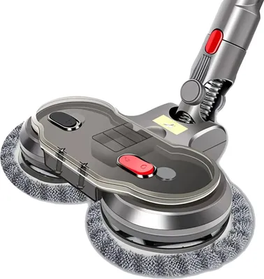 Produktbild von Elektrischer Mop-Aufsatz, doppelt rotierender Kopf, abnehmbarer Wassertank, grau