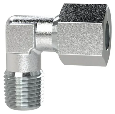 Produktbild von Riegler Winkel-Einschraubverschraubung, NPT 3/8 a., Rohr-Ø 8, Stahl verz.