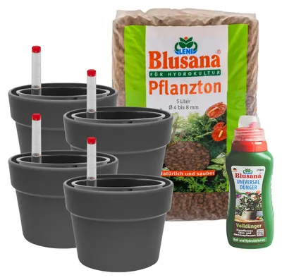 Produktbild von LENI Hydrokultur Komplett-Set mit Blumentopf Kulturtopf Wasserstandsanzeiger und Zubehör Hydrokultursystem Outdoor Indoor