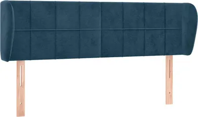 Produktbild von vidaXL Kopfteil mit Ohren Dunkelblau 147x23x78/88 cm Samt