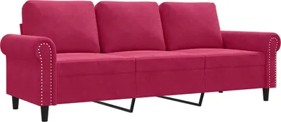 Produktbild von vidaXL 3-Sitzer-Sofa Weinrot 180 cm Samt
