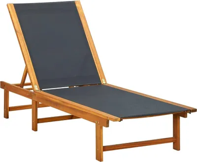 Produktbild von vidaXL Sonnenliege mit Tisch Massivholz Akazie und Textilene