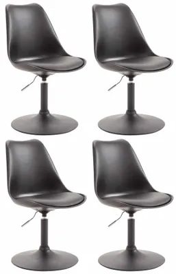 Produktbild von CLP 4er Set Esszimmerstühle Maverick Kunststoff drehbar und stufenlos verstellbar schwarz Gestell Farbe schwarz